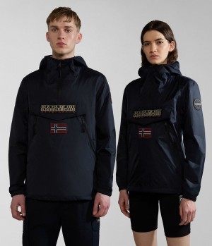 Dámské Bundy Do Deště Napapijri Rainforest Ripstop Anorak Jacket - Unisex Černé | 52CJKMPLE
