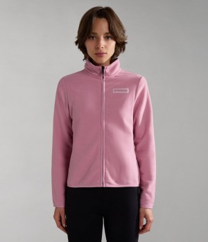Dámské Fleece Napapijri Iaato Full-Zip Fleece Růžové | 87HCAZOTB