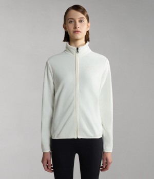 Dámské Fleece Napapijri Iaato Full-Zip Fleece Bílé | 63LWDGIUP