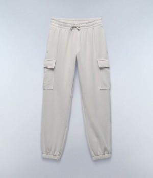 Dámské Jogger Kalhoty Napapijri Castor Joggers Béžový Stříbrné | 31ASDXUOR