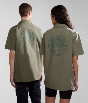 Dámské Košile Napapijri Boyd Short Sleeve Shirt Zelene | 30VLUPICD