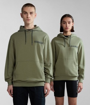 Dámské Mikina s Kapucí Napapijri Boyd Hoodie Zelene | 78VQYGAOP