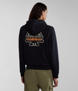 Dámské Mikina s Kapucí Napapijri Faber Hoodie Černé | 32WFGNYOL