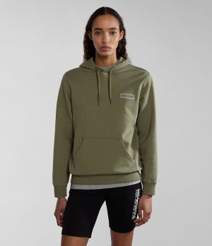Dámské Mikina s Kapucí Napapijri Iaato Summer Hoodie Zelene | 80BSHYMUC