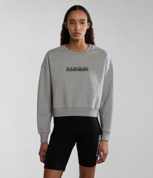 Dámské Mikiny Napapijri Box Sweatshirt Šedé | 24ANQKEYM