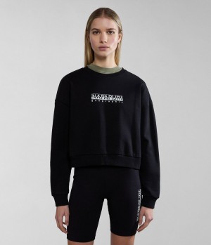 Dámské Mikiny Napapijri Box Sweatshirt Černé | 58HAYDVJP