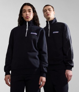 Dámské Mikiny Napapijri Grober Half-Zip Sweatshirt Černé | 25VTPQUDA