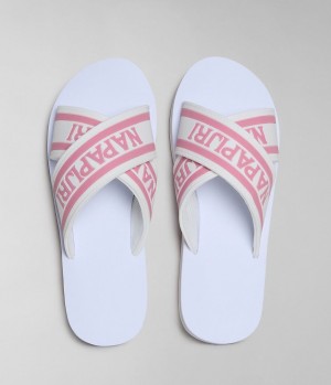 Dámské Nazouváky Napapijri Stick Sliders Bílé | 48OXEBHGI