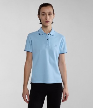 Dámské Polo Triko Napapijri Nina Short Sleeve Polo Shirt Světle Blankyt | 24FWBQKIE