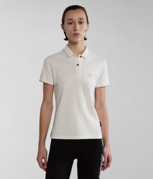 Dámské Polo Triko Napapijri Nina Short Sleeve Polo Shirt Bílé | 35FJLQCMU