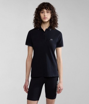 Dámské Polo Triko Napapijri Nina Short Sleeve Polo Shirt Černé | 61LPIAXMT
