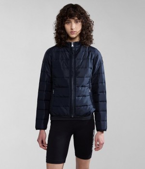 Dámské Puffer Bunda Napapijri Acalmar Short Jacket Černé | 57FEXMLSU