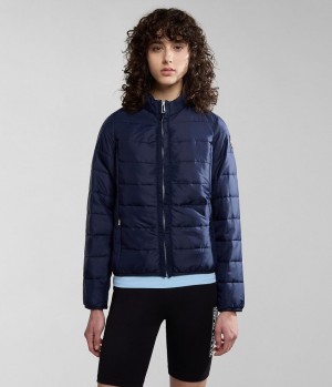 Dámské Puffer Bunda Napapijri Acalmar Short Jacket Tmavě Blankyt | 68TBNRKMC