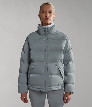 Dámské Puffer Bunda Napapijri Ellis Puffer Jacket Šedé | 89IEMSLBQ