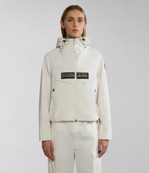 Dámské Short Jackets Napapijri Rainforest Open Summer Jacket Bílé | 12EGROWFI