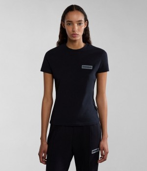 Dámské Tričko Napapijri Iaato Short Sleeve T-Shirt Černé | 21LCPHDQT