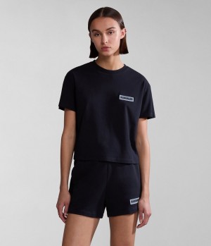 Dámské Tričko Napapijri Iaato Short Sleeve T-Shirt Černé | 56IWFLCMT