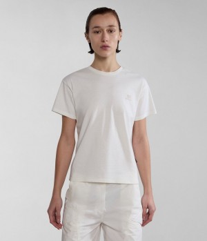 Dámské Tričko Napapijri Nina Short Sleeve T-shirt Bílé | 35KUOTVJI