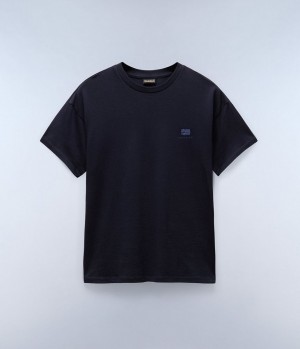 Dámské Tričko Napapijri Nina Short Sleeve T-shirt Tmavě Blankyt | 47NCAKMIY