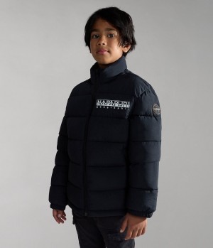 Dětské Bundy Do Deště Napapijri Bachar Puffer Jacket (10-16 YEARS) Černé | 68OHFMLNE