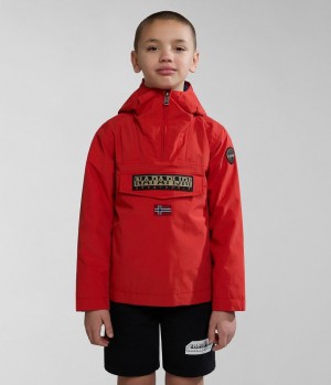 Dětské Bundy Do Deště Napapijri Rainforest Summer Anorak Jacket (4-16 YEARS) Červené | 49RXLUHNS