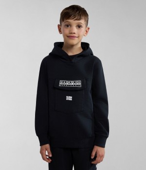 Dětské Mikina s Kapucí Napapijri Cree Hoodie (4-16 YEARS) Černé | 21KYJSWUM