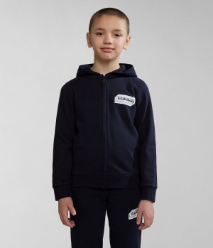 Dětské Mikina s Kapucí Napapijri Kitik Full-Zip Hoodie (4-16 YEARS) Tmavě Blankyt | 72DWGTCJO