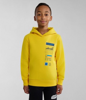 Dětské Mikina s Kapucí Napapijri Liard Hoodie (4-16 YEARS) Žluté | 31YWOQBMG