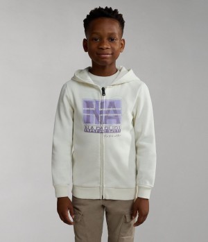 Dětské Mikiny Napapijri Brunt Full-Zip Hoodie (4-16 YEARS) Bílé | 67YWIVDHL