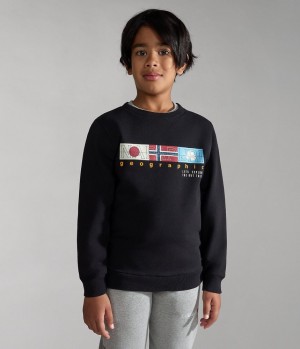 Dětské Mikiny Napapijri Brunt Sweatshirt (4-16 YEARS) Černé | 27LXVTQAD