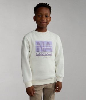 Dětské Mikiny Napapijri Brunt Sweatshirt (4-16 YEARS) Bílé | 82IBHAQNY