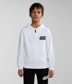 Dětské Mikiny Napapijri Kitik Full-Zip Hoodie (4-16 YEARS) Bílé | 92DNJOUZP