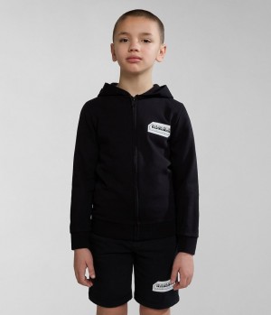 Dětské Mikiny Napapijri Kitik Full-Zip Hoodie (4-16 YEARS) Černé | 06DAUKHBS