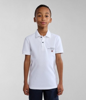 Dětské Polo Triko Napapijri Elbas Short Sleeve Polo Shirt (4-16 YEARS) Bílé | 02UDKAOPJ