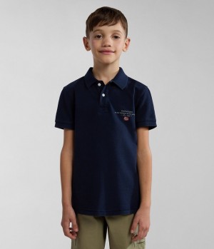 Dětské Polo Triko Napapijri Elbas Short Sleeve Polo Shirt (4-16 YEARS) Tmavě Blankyt | 29MSTDVJP