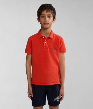 Dětské Polo Triko Napapijri Elbas Short Sleeve Polo Shirt (4-16 YEARS) Oranžové | 47ISRYUAH