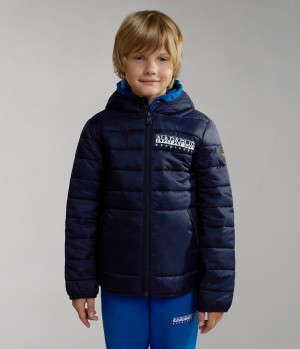 Dětské Puffer Bunda Napapijri Verna Puffer Jacket (4-16 YEARS) Tmavě Blankyt | 08WQBAEHC