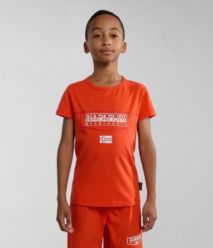 Dětské Tričko Napapijri Cree Short Sleeve T-Shirt (4-16 YEARS) Oranžové | 51TGQNDZS