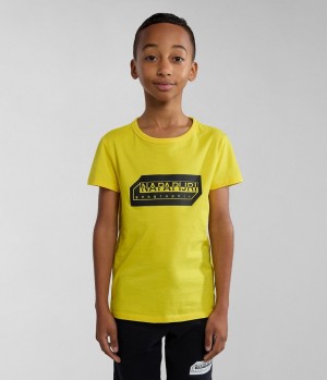 Dětské Tričko Napapijri Kitik Short Sleeve T-Shirt (4-16 YEARS) Žluté | 35BZVAGEX