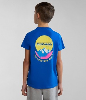 Dětské Tričko Napapijri Liard Short Sleeve T-Shirt (4-16 YEARS) Blankyt | 73IVCOWBD