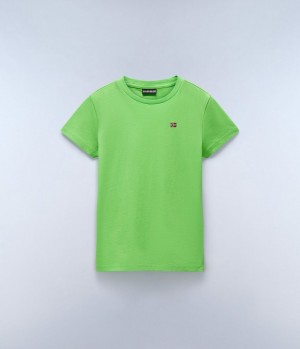 Dětské Tričko Napapijri Salis Short Sleeve T-Shirt (4-16 YEARS) Zelene | 76KBURXZY