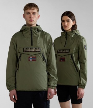 Pánské Anoraks Napapijri Rainforest Ripstop Anorak Jacket - Unisex Zelene | 34QXCHBNE