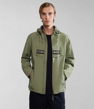 Pánské Bundy Do Deště Napapijri Rainforest Open Summer Jacket Zelene | 23SDKYAEI