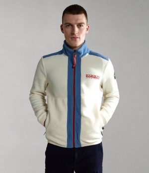 Pánské Fleece Napapijri Anderby Full-Zip Fleece Bílé | 09XJREKUT