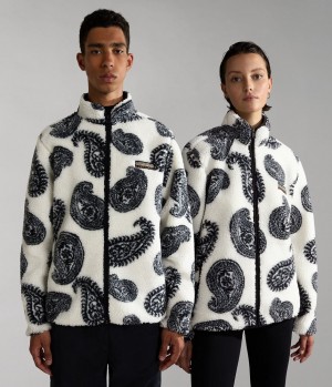 Pánské Fleece Napapijri Paisley Full-Zip Fleece Bílé | 16NAVHYFZ