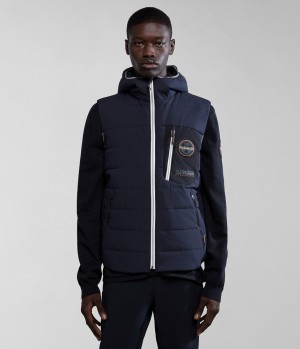 Pánské Gilet Napapijri Huron Packable Vest Černé | 98DMCJEYG
