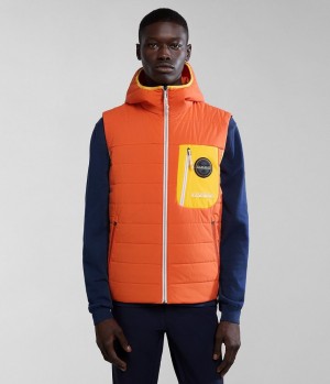 Pánské Gilet Napapijri Huron Packable Vest Oranžové | 34VRCKYAG