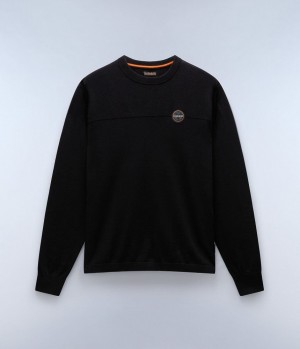 Pánské Jumpers Napapijri Derri Crew Neck Jumper Černé | 90ZHWKOXQ