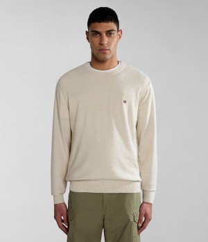 Pánské Jumpers Napapijri Linen Jumper Bílé | 63IUWOAXC