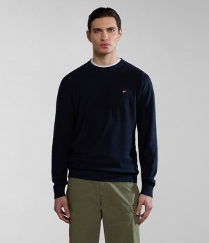 Pánské Jumpers Napapijri Linen Jumper Tmavě Blankyt | 02ZRXNVME